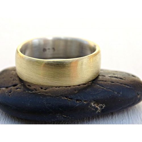  CrazyAss Jewelry Designs brass wedding ring, domed brass ring silver, mens ring silver brass, mens wedding band two tone, mens ring mixed metal, anniversary gift