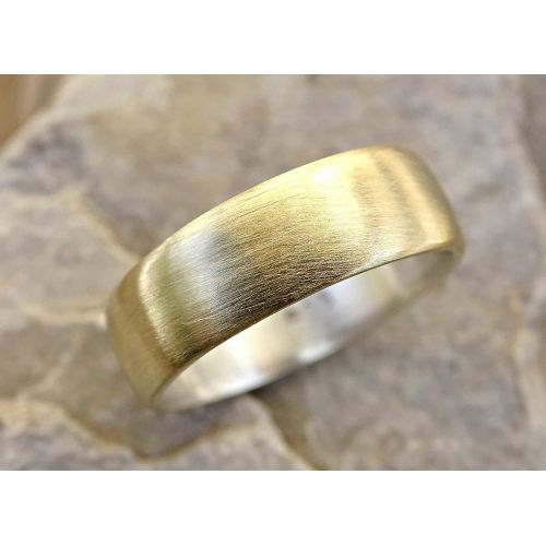  CrazyAss Jewelry Designs brass wedding ring, domed brass ring silver, mens ring silver brass, mens wedding band two tone, mens ring mixed metal, anniversary gift