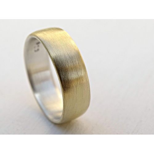  CrazyAss Jewelry Designs brass wedding ring, domed brass ring silver, mens ring silver brass, mens wedding band two tone, mens ring mixed metal, anniversary gift