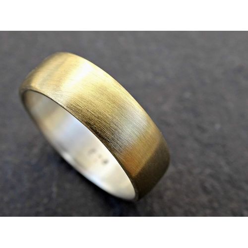  CrazyAss Jewelry Designs brass wedding ring, domed brass ring silver, mens ring silver brass, mens wedding band two tone, mens ring mixed metal, anniversary gift