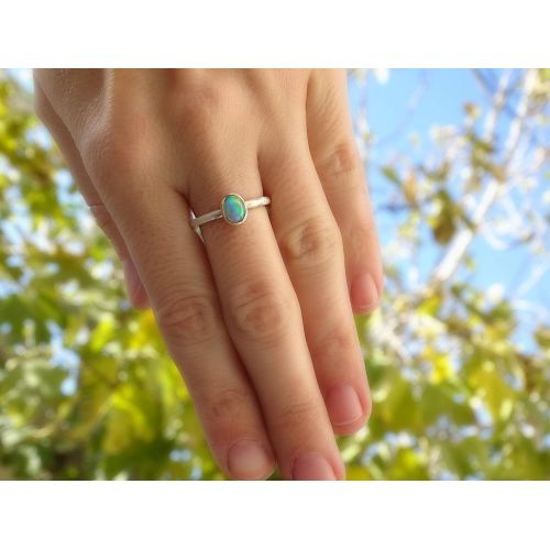  CrazyAss Jewelry Designs opal engagement ring silver, molten opal ring silver, branch opal ring for her, twig opal ring October birthstone opal anniversary gift