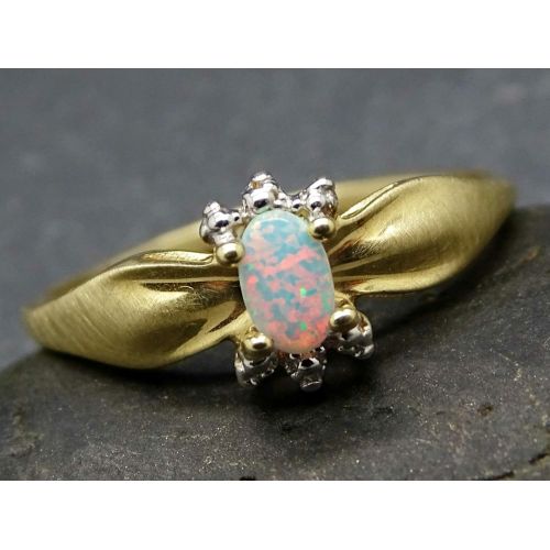 CrazyAss Jewelry Designs silver and gold opal ring, opal engagement ring, Australian opal ring, silver gold ring opal, October birthstone ring anniversary gift for her