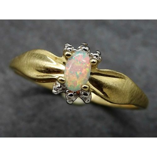  CrazyAss Jewelry Designs silver and gold opal ring, opal engagement ring, Australian opal ring, silver gold ring opal, October birthstone ring anniversary gift for her