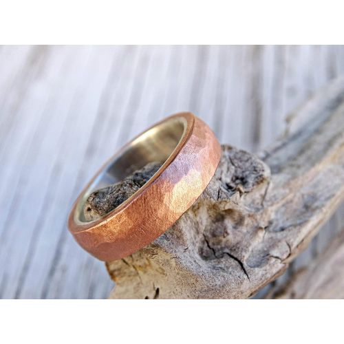  CrazyAss Jewelry Designs unique mens ring copper silver, copper wedding ring silver, mens wedding band, cool mens ring rustic steampunk ring, copper anniversary gift, mens engagement band