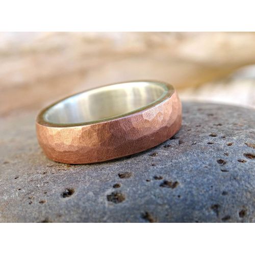  CrazyAss Jewelry Designs unique mens ring copper silver, copper wedding ring silver, mens wedding band, cool mens ring rustic steampunk ring, copper anniversary gift, mens engagement band