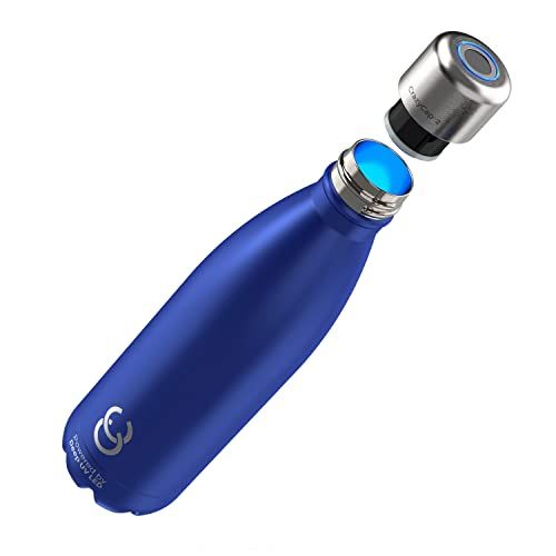  CrazyCap 2.0 UV Water Purifier & Self Cleaning Stainless Steel Insulated Water Bottle - Turns Any Water Source Into Clean Drinkable Water - Perfect for Hiking Camping Travel and Su