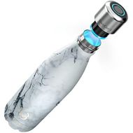 CrazyCap 2.0 UV Water Purifier & Self Cleaning Stainless Steel Insulated Water Bottle - Turns Any Water Source Into Clean Drinkable Water - Perfect for Hiking Camping Travel and Su