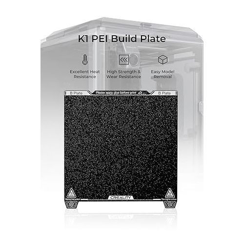  Creality K1 PEI Build Plate, Powder Coating, Magnetic 3D Printer Build Bed, for Creality K1/Ender 3 V3 SE/Ender-3 S1/Ender-3 S1 Pro/Ender-5 S1 and All 235 * 235mm Size 3D Printer