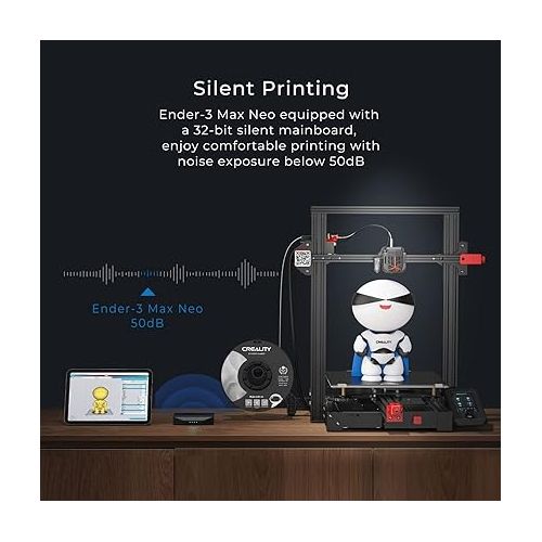  Creality Ender 3 Max Neo 3D Printer, CR Touch Auto Leveling Dual Z-Axis Full-Metal Extruder Silent Mainboard Filament Sensor Ender 3D Printer Large Print Size 11.8x11.8x12.6in