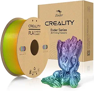 Official Creality 3D Printer Filament, PLA Filament 1.75mm Cardboard Spool Smooth Printing Less-Tangle Dimensional Accuracy +/- 0.02mm 1kg/Roll(2.2lbs) Fit for Most FDM 3D Printers (Rainbow)