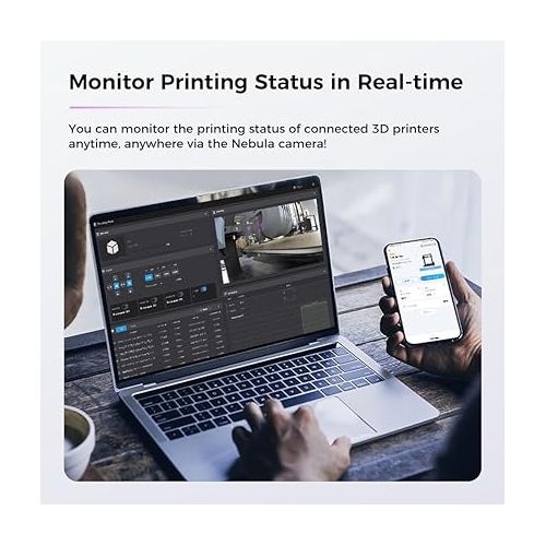  Creality Official Nebula Camera, Remote Monitoring, WiFi Connection, Auto Generate Time-Lapse Video, Compatible Sonic Pad/Nebula Pad/Ender-3 V3 KE/CR-10 SE/HALOT-MAGE