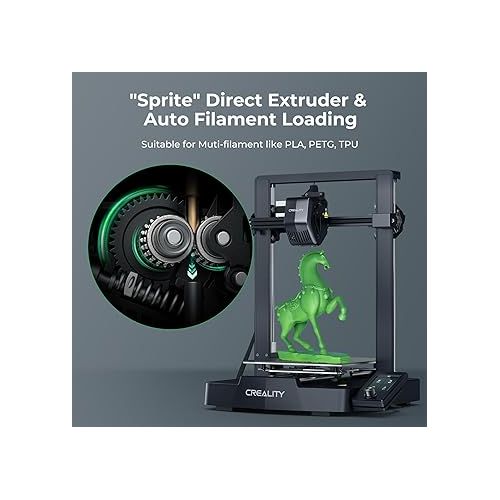  Creality Ender 3 V3 SE 3D Printer, 250mm/s CR Touch Auto Leveling FDM 3D Printer with Sprite Direct Extruder, Dual Z-axis & Y-axis, Auto-Load Filament, Print Size 8.66x8.66x9.84 inch