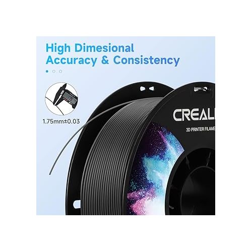  Official Creality 3D Printer Filament, ABS Filament 1.75mm No-Tangling, Strong Bonding and Overhang Performance Dimensional Accuracy +/-0.02mm, 2.2lbs/Spool