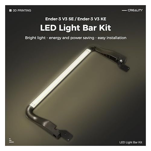  Official Creality Ender 3 V3 SE/KE LED Light Bar Kit, 3D Printer LED Light Bar Kit 24V 5W Energy and Power Saving Easy Installation Soft Light No Strobe for Ender 3 V3 SE/Ender 3 V3 KE