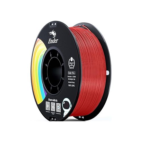  Creality PLA Filament Pro Dark Red, 1.75mm 3D Printer Filament, Ender PLA + (Plus) Printing Filament, 1kg(2.2lbs)/Spool, Dimensional Accuracy ±0.03mm. Fit Most FDM Printer