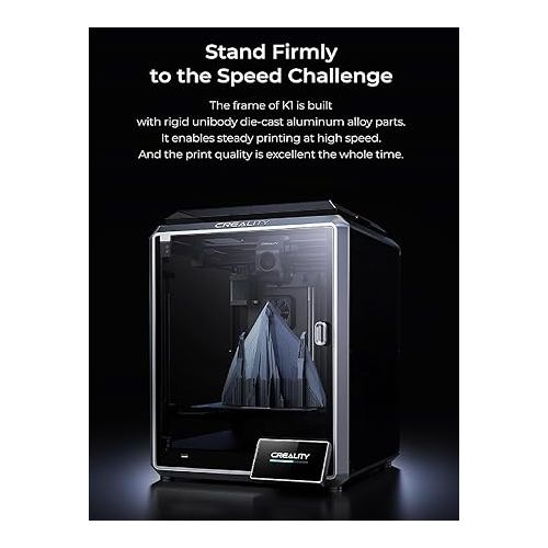  Creality K1 3D Printer, 600mm/s High Speed Printing, Upgraded Hotend No Nozzle Clogs, Up to 300℃ Printing, 0.1 mm Smooth Detail, Auto Leveling, Self-Test with One Tap, 220×220×250 mm Print Volume