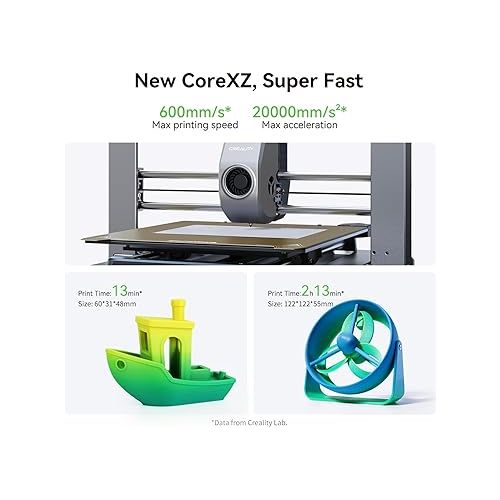  Creality Ender 3 V3 3D Printer, 600mm/s High Speed with All Metal Build, New CoreXZ with Dual-Gear Direct Extruder, 60W 300℃ Hotend, Auto-Leveling DIY 3D Printers 8.66x8.66x9.84 inch