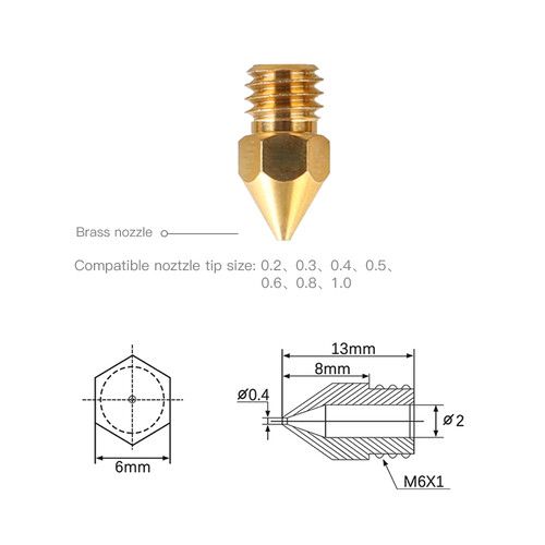  Creality MK8 Brass Nozzles Kit