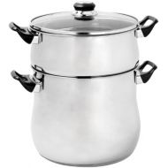 [아마존베스트]Crealys 505707 Stainless Steel Couscous Cooker with Bakelite Handle Glass Lid 8 L