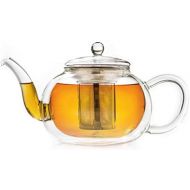 Creano Double-Walled Glass Teapot 1.2 L with Stainless Steel Filter - Drip-Free