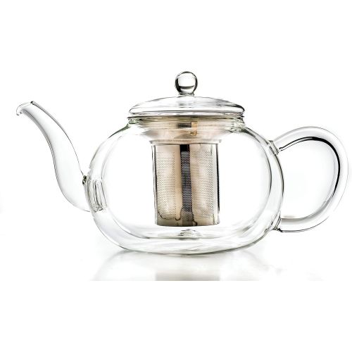  Creano Double-Walled Glass Teapot 1.2 L with Stainless Steel Filter - Drip-Free