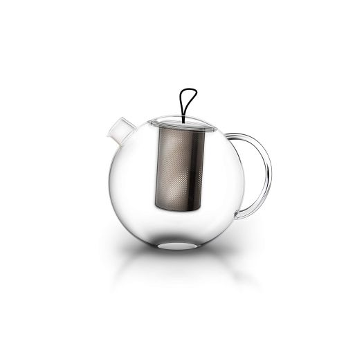  Creano XXL Teekanne Jumbo aus Glas, 3-teilige Glasteekanne im Teekannenset mit integriertem Edelstahl-Sieb & Glas-Deckel, multifunktionale Design-Glas-Teekanne, All-in-one, 2,0l