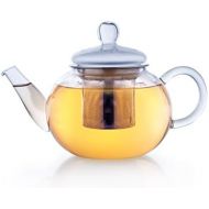 [아마존베스트]Creano Glass Teapot 800 ml 3-Part Tea Maker with Integrated Stainless Steel Strainer and Glass Lid.