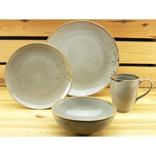  Creatable CreaTable 19985, Serie Nature Collection Skandinavien, Geschirrset Single Set GREY 4 teilig