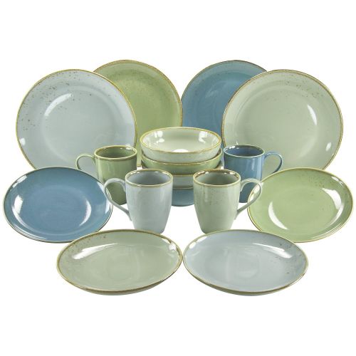  Creatable 19951 Kombiservice Nature Collection fuer 8 Personen, Steinzeug, rund, Mehrfarbig (2 Sets a 16 Teile)