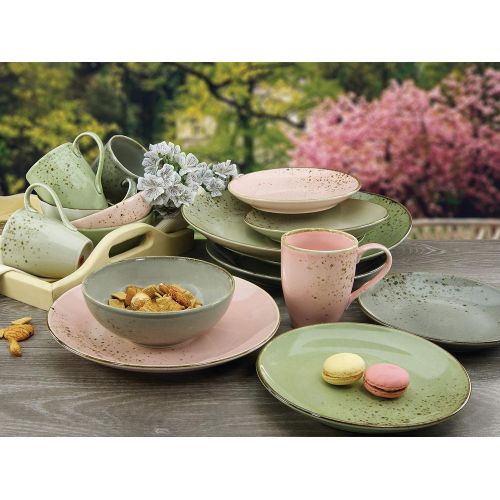  Creatable 20298, Serie Nature Collection Vintage Garden, Geschirrset, Kombiservice 16 teilig, Steinzeug