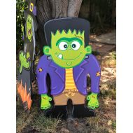 CreativChick Halloween yard art- frankenstein yard sign- outdoor halloween decor- halloween wood cutout- frankenstein decoration- fall yard sign- Monster