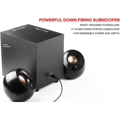  [아마존베스트]Creative Pebble Plus 2.1 USB-Powered Desktop Speakers with Powerful Down-Firing Subwoofer and Far-Field Drivers, Up to 8W RMS Total Power for Computer PCs and Laptops (Black)