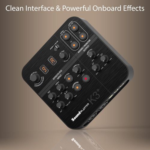  Creative Sound Blaster K3+ USB Powered 2 Channel Digital Mixer AMP/DAC/, Digital Effects XLR Inputs with Phantom Power / TRS / Z Line Inputs