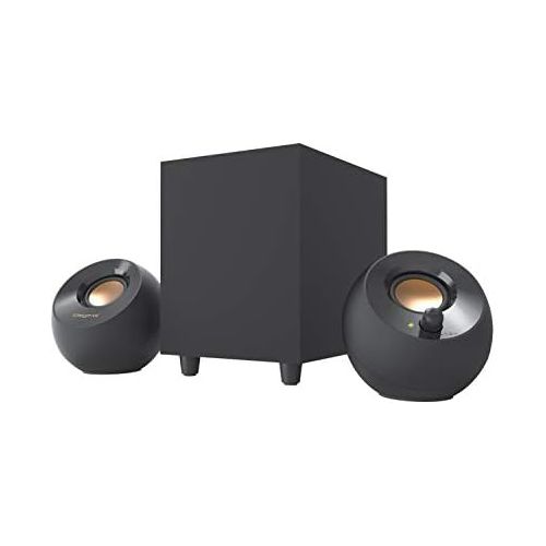  [아마존베스트]Creative Pebble Plus 2.1 USB-Powered Desktop Speakers with Powerful Down-Firing Subwoofer and Far-Field Drivers, Up to 8W RMS Total Power for Computer PCs and Laptops (Black)