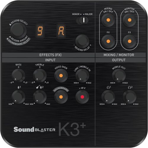  [아마존베스트]Creative Sound Blaster K3+ USB Powered 2 Channel Digital Mixer AMP/DAC/, Digital Effects XLR Inputs with Phantom Power / TRS / Z Line Inputs