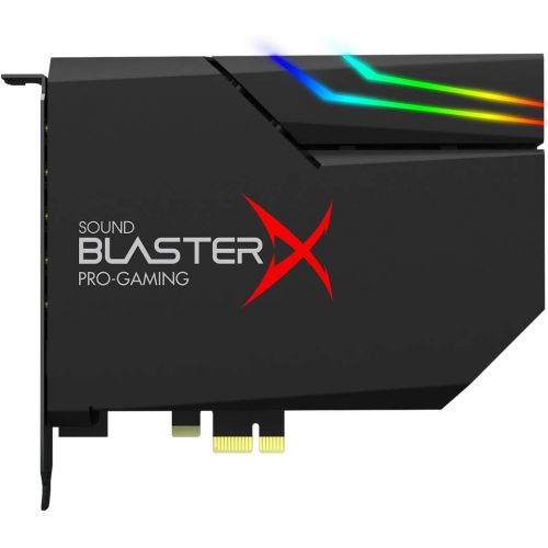  Creative Sound BlasterX AE-5 Hi-Resolution PCIe Gaming Sound Card and DAC with RGB Aurora Lighting System (Option 1: White with 4 LED Strips)