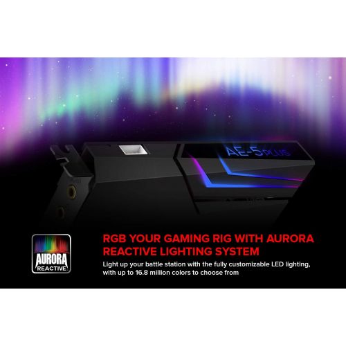  Creative Sound BlasterX AE-5 Hi-Resolution PCIe Gaming Sound Card and DAC with RGB Aurora Lighting System (Option 1: White with 4 LED Strips)