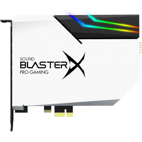  Creative Sound BlasterX AE-5 Hi-Resolution PCIe Gaming Sound Card and DAC with RGB Aurora Lighting System (Option 1: White with 4 LED Strips)