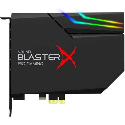  Creative Sound BlasterX AE-5 Hi-Resolution PCIe Gaming Sound Card and DAC with RGB Aurora Lighting System (Option 1: White with 4 LED Strips)