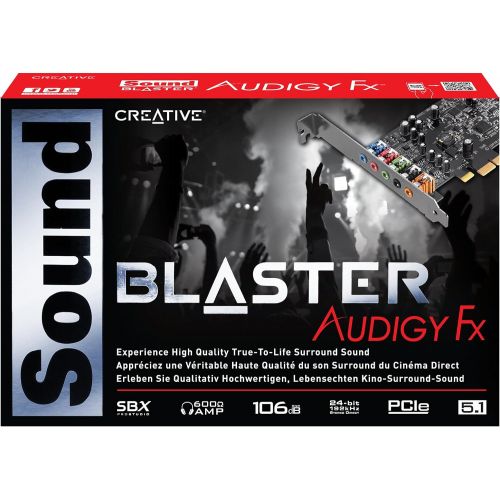  Creative Sound Blaster Audigy FX PCIe 5.1 Sound Card with High Performance Headphone Amp