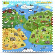 [아마존베스트]Creative Baby 9 Piece Interactive Playmat i-Mat, My Animal World