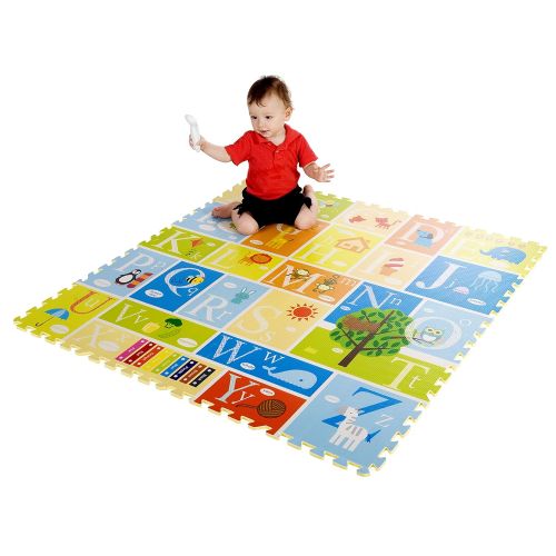  [아마존베스트]Creative Baby 9 Piece Interactive Playmat i-Mat, Alphabet