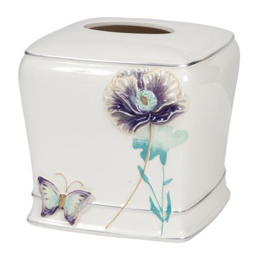  Creative Bath Garden Gate Ceramic Tissue Holder, Lilac, 1.0 CT