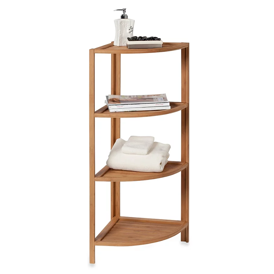  Creative Bath EcoStyles 4-Shelf Bamboo Corner Tower