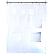 Creative Bath Products Pockets Clear Vinyl Shower Curtain 70 X 72