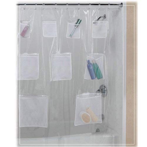  Creative Bath Products Pockets Clear Vinyl Shower Curtain 70 X 72