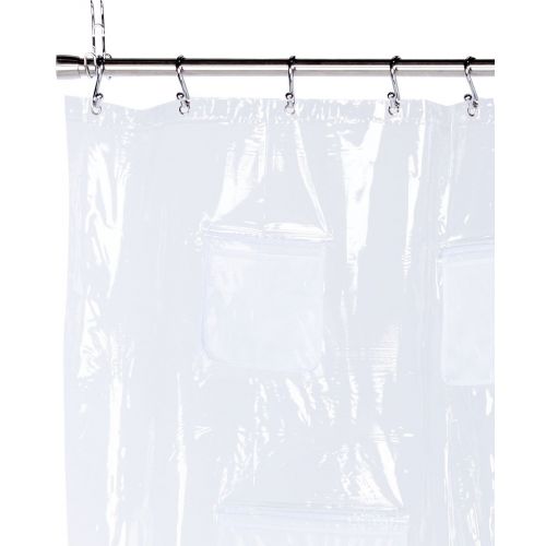  Creative Bath Products Pockets Clear Vinyl Shower Curtain 70 X 72