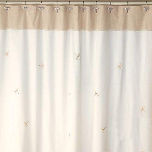  Creative Bath Products Dragonfly Flies Embroidered Fabric Shower Curtain