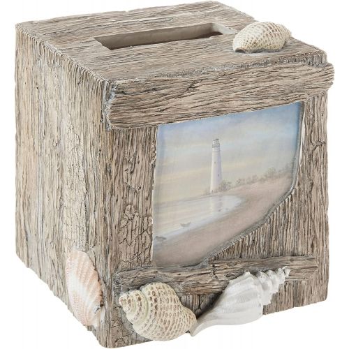  Creative Bath Products Inc. ATB58MULT Products at The Beach Boutique Tissue Cover, Box, Blue/Tan