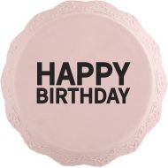 Creative Brands 47th & Main Vintage Style Cake Stand, Mini, Pink- Happy Birthday